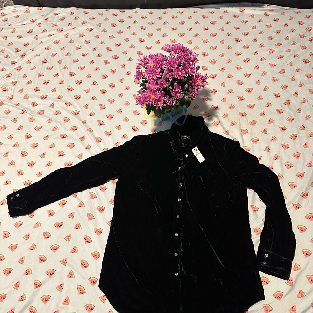 Talbots Black Velvet Shirt